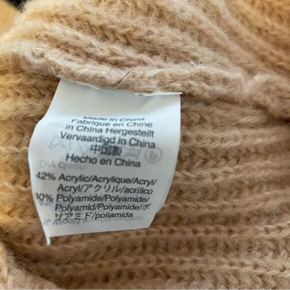 J. Crew Point Sur Mohair Wool Ribbed Turtleneck Tan Sweater Size Small - Picture 8 of 9